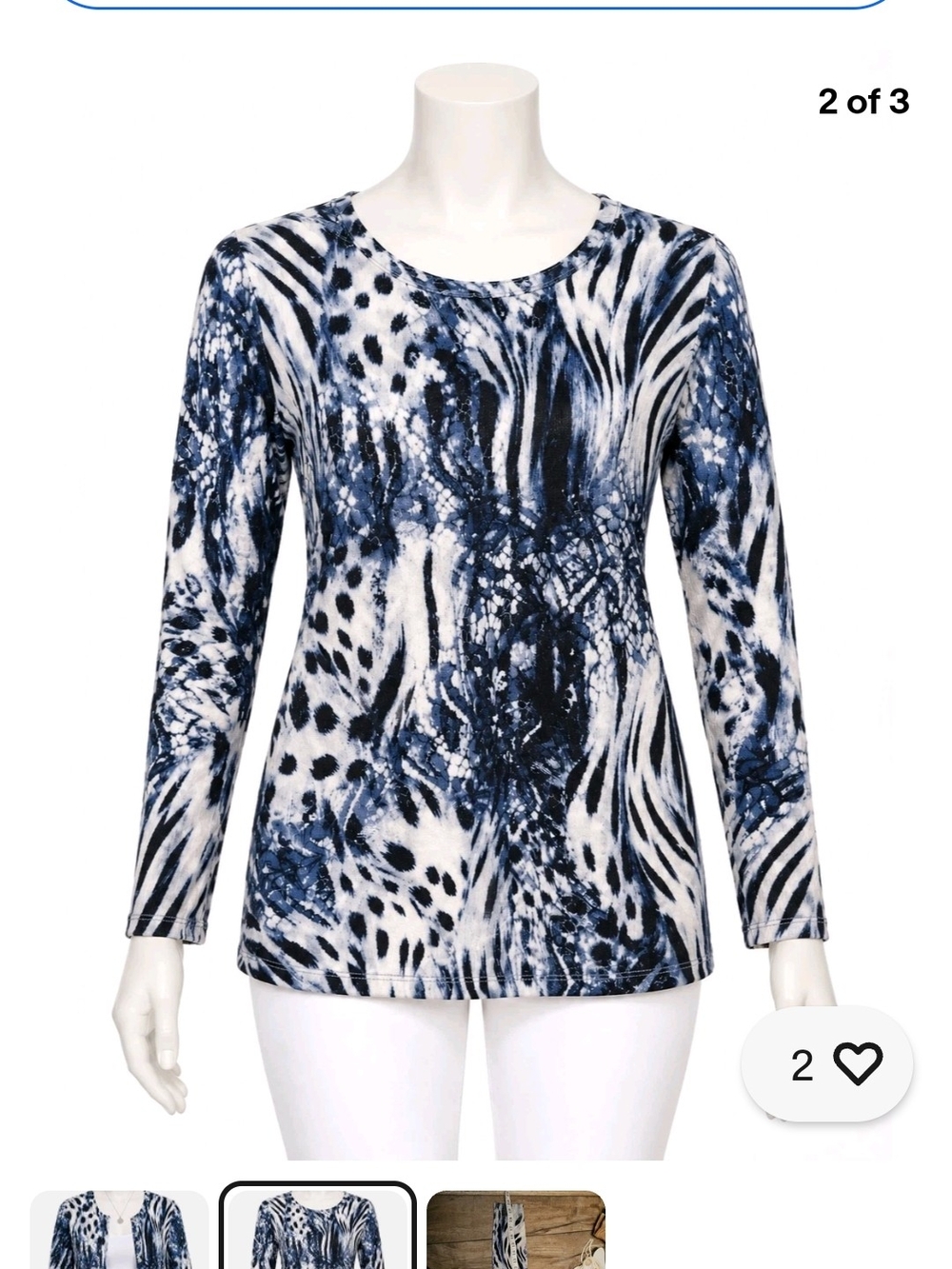 Chico’s Size S Blue Animal Print Button Cardigan Lightweight Statement